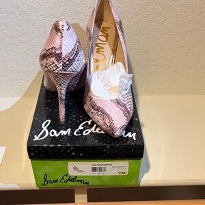 Sam Edelman Pink Snakeskin Heels